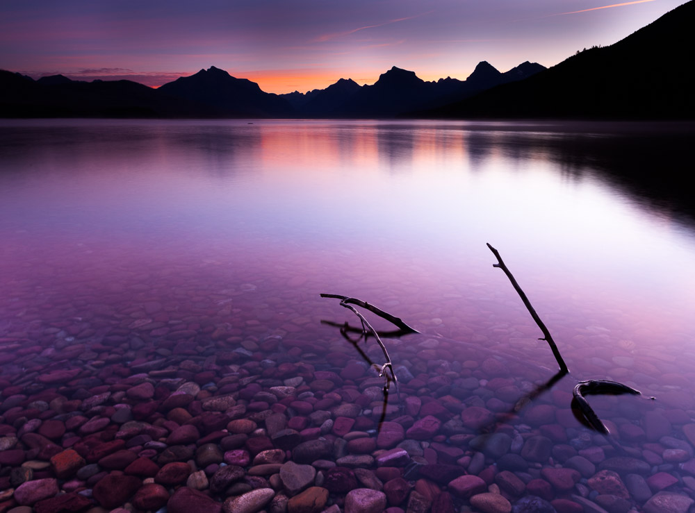 Purple Dawn,Lake McDonald, Glacier Nationalpark, Montana, USA