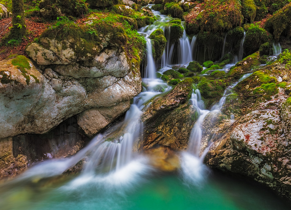 Lepena Wasserfall, Triglav Nationalpark, Slowenien