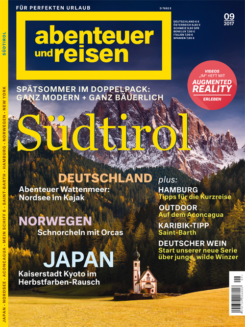 Cover "abenteuer und reise" Ausgabe 09/2017 Cover "abenteuer und reise" Ausgabe 09/2017