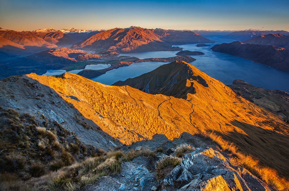 Roys Peak Sunrise, Wanaka, Neuseeland Roys Peak Sunrise, Wanaka, Neuseeland