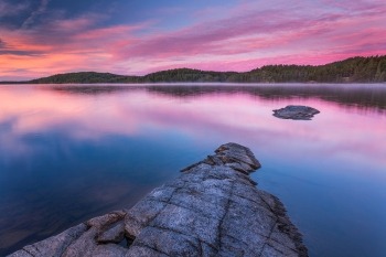 Sonnenuntergang am Stora Le in Schweden